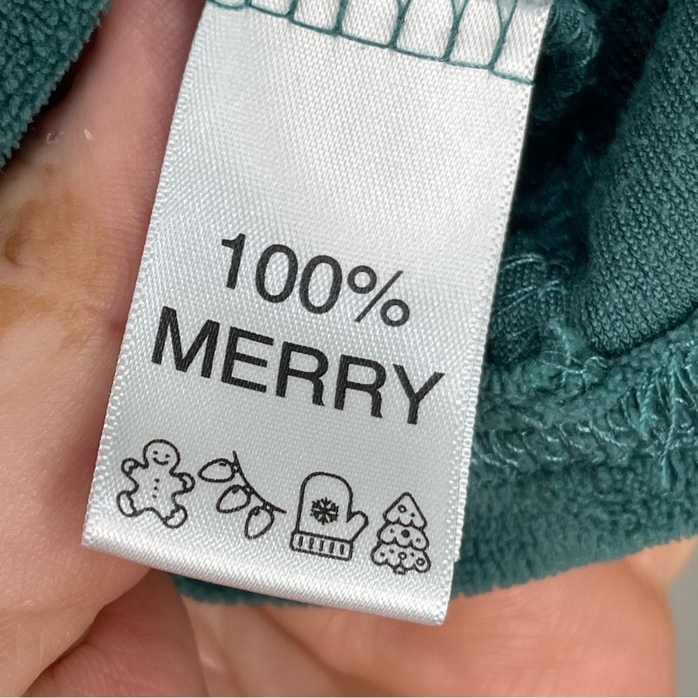 Wallflower Green Christmas Grenchy Sweatshirt with Candy Cane Letters Size Small - Picture 5 of 6